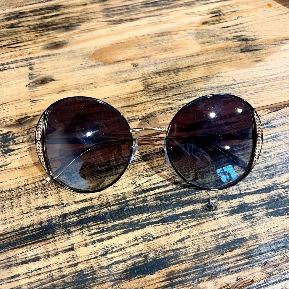 BVLGARI Black Round Sunglasses
